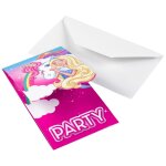 Cartons dinvitations - barbie - dreamtopia - 8 pi�ces - rose - enveloppes blanches incluses