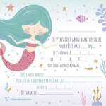 Cartons dinvitation et enveloppes - anniversaire enfant - sirène - clairefontaine Cartons dinvitation et enveloppes - anniversaire enfant - sirène - clairefontaine