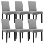 Lot de 6 chaises de salle  manger hamburg similicuir gris clair en. casa