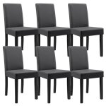 Lot de 6 chaises de salle  manger hamburg similicuir gris fonc en. casa