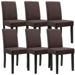 Lot de 6 chaises de salle � manger hamburg similicuir marron en. casa