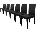 Lot de 6 chaises de salle  manger hamburg similicuir noir en. casa