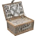 [casa. pro] panier de pique - nique pour 4 personnes incl. vaisselle couverts sac isotherme et verres ...