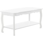 [en. casa] table basse table de salon en style shabby chic mdf sapin laqu blanc 875cm x 40cm x 42cm