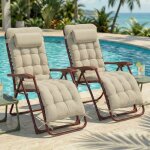 Casabel lot de 2 chaises pliantes z�ro gravit� terracotta avec coussin fauteuils ext�rieurs inclinables ...