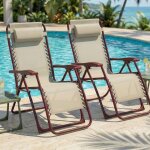 Casabel lot de 2 chaises pliantes z�ro gravit� terracotta fauteuils ext�rieurs inclinables et confortables ...