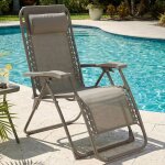 Casabel chaise pliante z�ro gravit� taupe fauteuil ext�rieur inclinable et confortable acier et toile ...