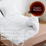 Casabel surmatelas nuage 120 x 200 cm extra �pais en microfibre - confort optimal