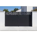 Casanoov portail battant acier 3m nali ruivo h. 160cm noir + portillon h. 160cm noir