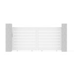 Casanoov portail coulissant 3m vogel h. 140cm + 2 poteaux h. 190cm aluminium blanc