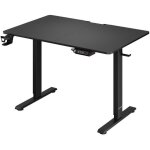 Casaria bureau r�glable en hauteur �lectrique noir 110cm bureau assis debout �cran lcd support accessoires ...