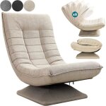 Casaria� fauteuil tout confort pivotant � 360� cr�me capacit� de charge de 150kg si�ge de gaming 58x57x84 ...