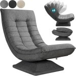 Casaria� fauteuil tout confort pivotant � 360� gris capacit� de charge de 150kg si�ge de gaming 58x57x84 ...