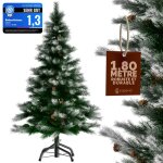 Casaria sapin de nol artificiel 180 cm neige artificielle pied 810 branches pommes de pins pvc dcoration ...