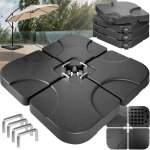 Casaria� set de 4 dalles de lestage pour parasol hdpe 105x105cm remplissable avec 60l d?eau ou 80kg de ...