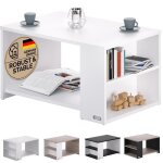 Casaria� table basse rectangulaire blanche 90x59x48 cm table de salon 50kg table basse moderne design ...