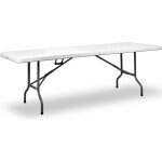 Casaria® table de camping pliable 220 x 70 cm 10 personnes légère en plastique blanc poignée de transport ... Casaria® table de camping pliable 220 x 70 cm 10 personnes légère en plastique blanc poignée de transport ...