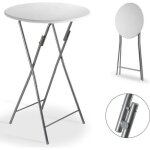 Casaria® table haute pliante blanche aspect bois table de bar Ø 60cm mange - debout rond table de bistrot ... Casaria® table haute pliante blanche aspect bois table de bar Ø 60cm mange - debout rond table de bistrot ...