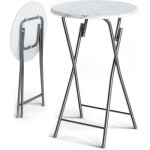 Casaria® table haute pliante blanche aspect marbre table de bar Ø 60cm mange - debout rond table de bistrot ... Casaria® table haute pliante blanche aspect marbre table de bar Ø 60cm mange - debout rond table de bistrot ...