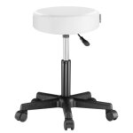 Casaria tabouret de bureau blanc pivotant 360 hauteur rglable 46 - 60 cm avec roulettes sige rembourrage ...