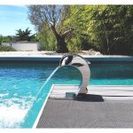 Cascade piscine inox bassin mod�le dauphin hauteur 41cm / larg 168cm fontaine