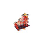 Caserne de pompiers en bois 3 niveaux + 10 accessoires (dont vehicules) - avec ascenceur et heliport ...