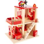 Caserne de pompiers - zgeer - modle en bois - jouet ducatif - pour enfants ds 3 ans - 37x27x21 cm