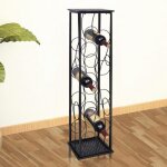 Casier  bouteilles - gar - fer forg - noir - 8 bouteilles - 235 x 215 x 100 cm