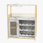 Casier � vin pour 16 bouteilles en boisrange - bouteilles / porte - vin � 3 �tag�res avec 3 porte - gobelets ...
