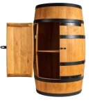 Casier  vin - creative cooper - tonneau en bois avec des portes meuble rangement bouteille alcool 80x50 ...
