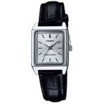 Montre quartz femme - casio collection ltp - v007l - 7e1 - argent - cuir noir