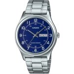 Montre quartz homme - casio collection mtp - v006d - 2b - cadran bleu - bracelet acier inoxydable argent ...