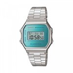 Montre casio mixte vintage a168wem - 2ef - bracelet en acier inoxydable - etanche - affichage digital ...