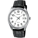 Montre homme casio collection mtp - 1302pl - 7bvef - bracelet cuir - cadran blanc - quartz - etanche ...