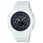 Casio - montre hommes - quartz - analogique - digital - bracelet plastique blanc - ga - 2100 - 7aer