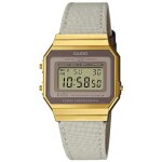 Montre mixte casio a700wegl - 7aef - quartz - digital - bracelet tissu gris