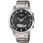 Montre - casio - lineage wave ceptor - solaire - titane - noir