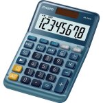 Calculatrice de bureau - casio - ms - 88 - em - 8 caractres - couleur bleue - alimentation solaire et ...