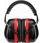 Casque antibruit pliable snr 32db protection auditive em - 5002b oreille dfenseur noir et rouge