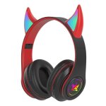 Casque audio enfant - led - rouge et noir - bluetooth 5. 0 - 28h autonomie - micro intgr