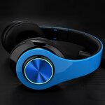 Casque audio sans fil bluetooth marque lumires led bleu studio stro hi - fi ecouteurs micro intgr ...
