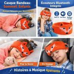 Casque bandeau sommeil bluetooth enfants ? ecouteurs int�gr�s musique relaxante sieste bandeau ajustable ...