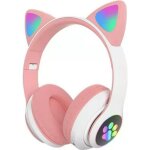 Casque bluetooth pour fille chat oreille casque stéréo pliable avec lumière led / ps4 / pc / tablette ... Casque bluetooth pour fille chat oreille casque stéréo pliable avec lumière led / ps4 / pc / tablette ...