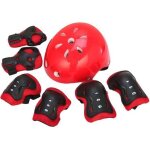 Kit de protection enfant - aluula - casque + coudires / genouillres - 7 pices - rouge - multisport ...