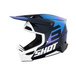 Casque cross shot race gear furious apex blue glossy - casque motocross enduro quad scooter - ultra l�ger ...