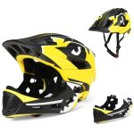 Casque enfant - aqsacokiya - 2 en 1 - jaune - taille ajustable