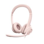 Casque - filaire - logitech - h390 - stro, microphone intgr, antibruit - rose