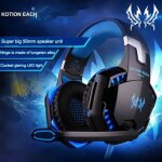 Casque gaming 35 mm st�r�o avec micro led lampe et contr�le du volume - bleu