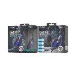Casque gaming filaire avec micro d�port� - son st�r�o - noir / bleu - c�ble 18 m