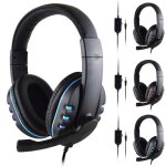 Casque gaming pour ps4 xbox one - micro ecouteur avec micro anti bruit st�r�o - noir bleu